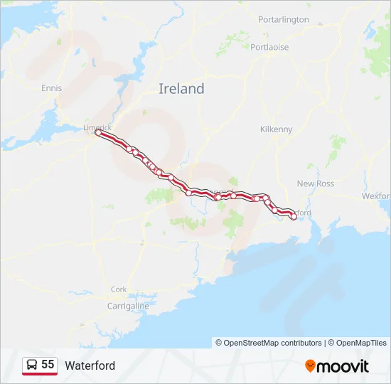 55 Bus Line Map