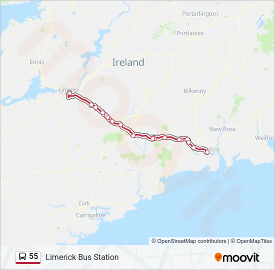 55 Bus Line Map