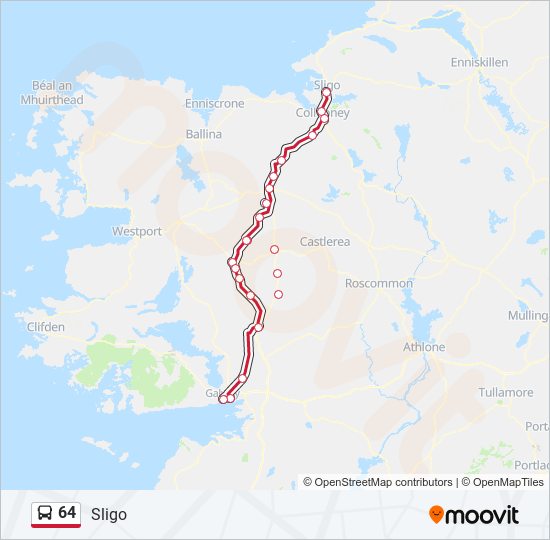 Plan de la ligne 64 de bus