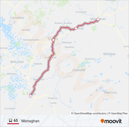 65 Bus Line Map