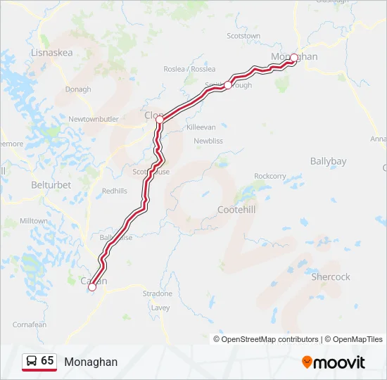 65 Bus Line Map