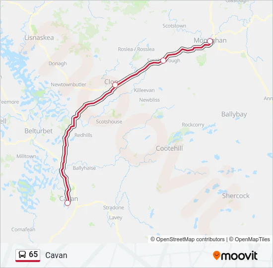 65 Bus Line Map