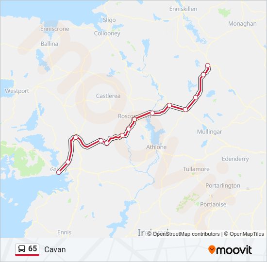 65 Bus Line Map