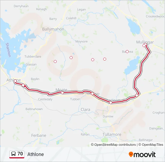 70 Bus Line Map