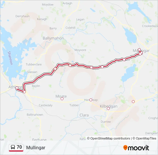 70 Bus Line Map