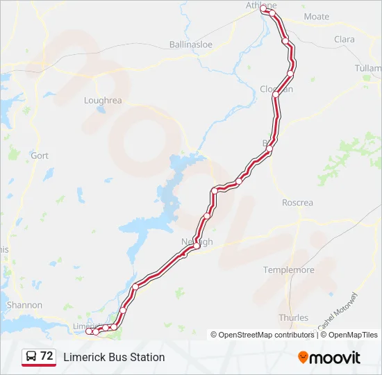 72 Bus Line Map