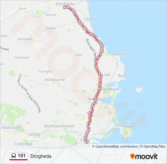 101 Bus Line Map