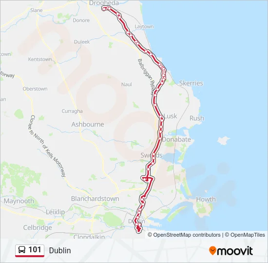 101 Bus Line Map