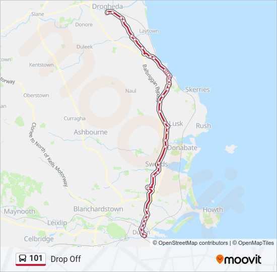 101 bus Line Map