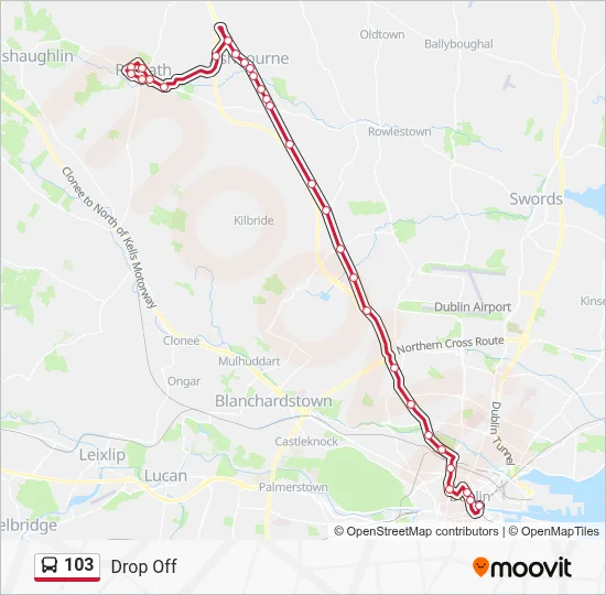 103 Route: Schedules, Stops & Maps - Drop Off (Updated)