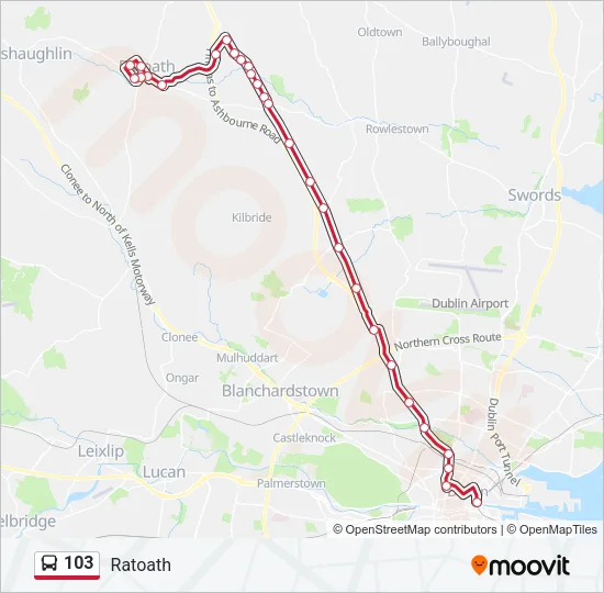 103 Bus Line Map