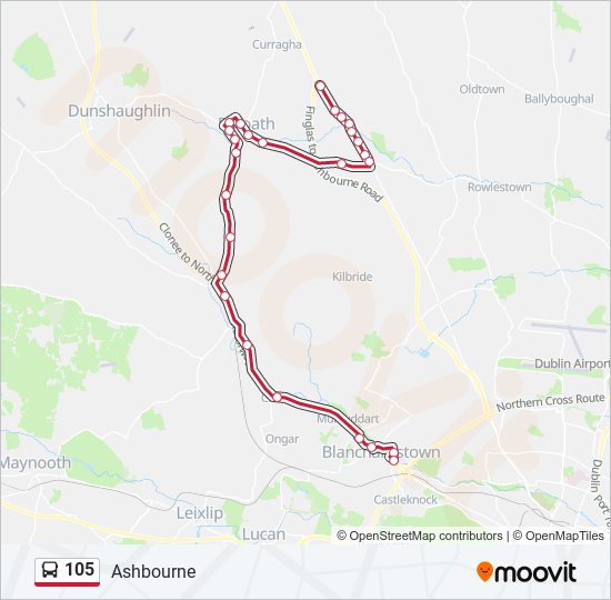 105 Bus Line Map