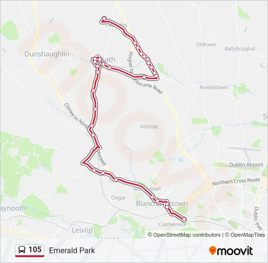 105 Bus Line Map