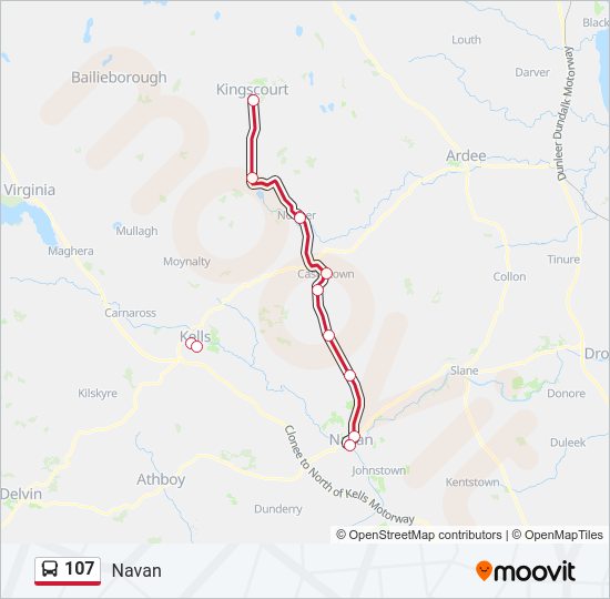 107 Bus Line Map