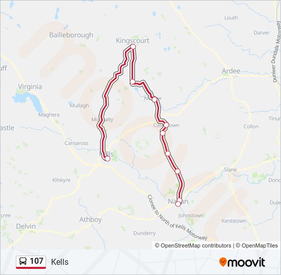 107 Bus Line Map