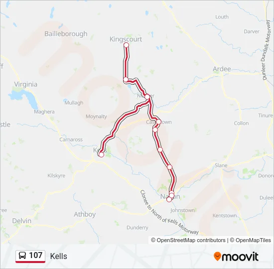 107 Bus Line Map