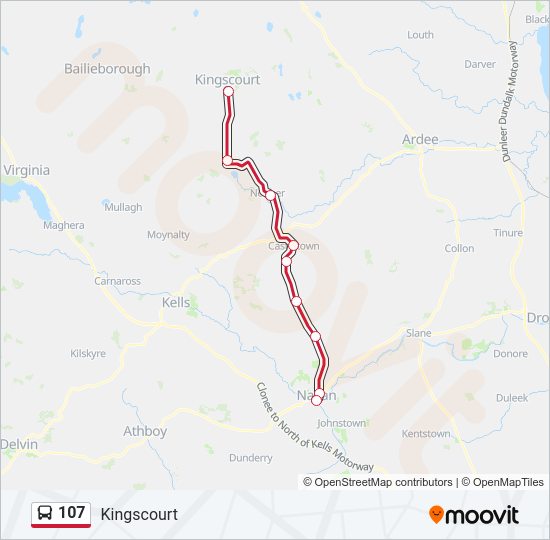 107 Bus Line Map