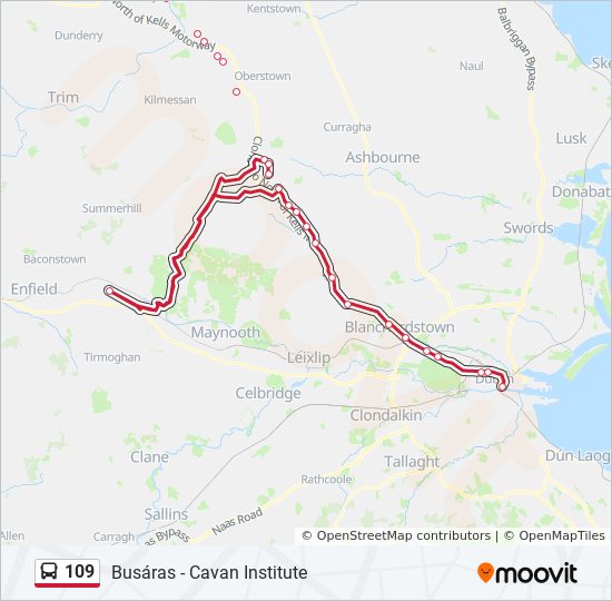 Bus 109 Route Map 109 Route: Schedules, Stops & Maps - Busáras - Cavan Institute (Updated)