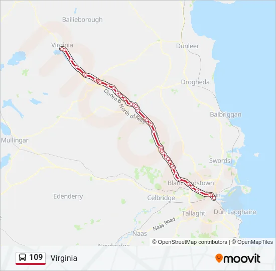 109 Bus Line Map