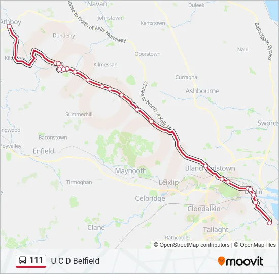 111 Bus Line Map