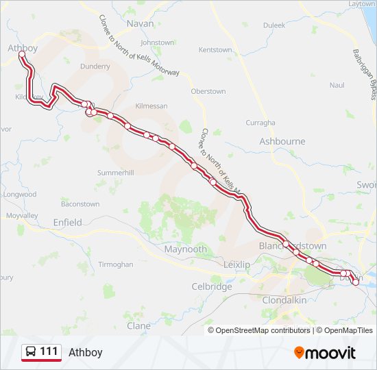 111 bus Line Map