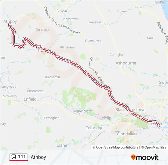 111 Bus Line Map