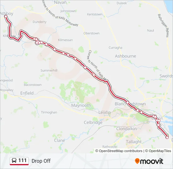 111 Bus Line Map