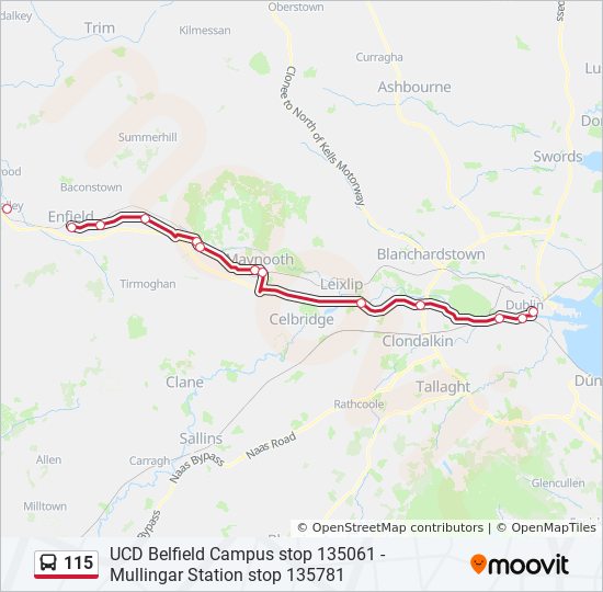 115 Route Schedules, Stops & Maps Dublin (Belfield) Outside Train
