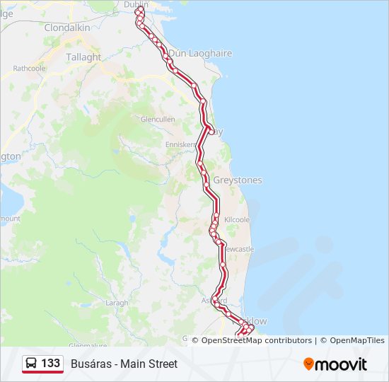 Bus 133 Route Map 133 Route: Schedules, Stops & Maps - Busáras - Main Street (Updated)