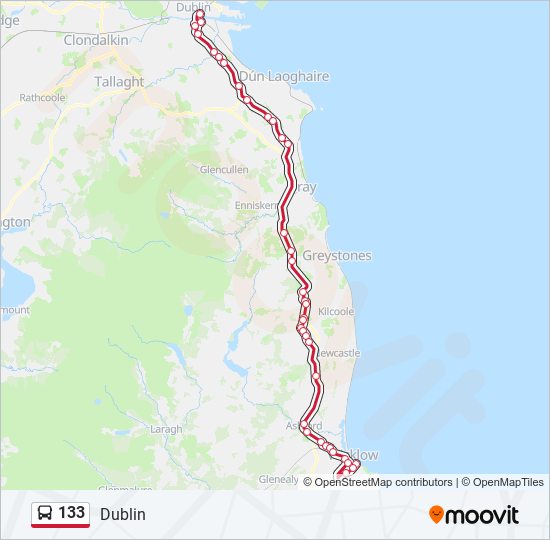 133 bus Line Map