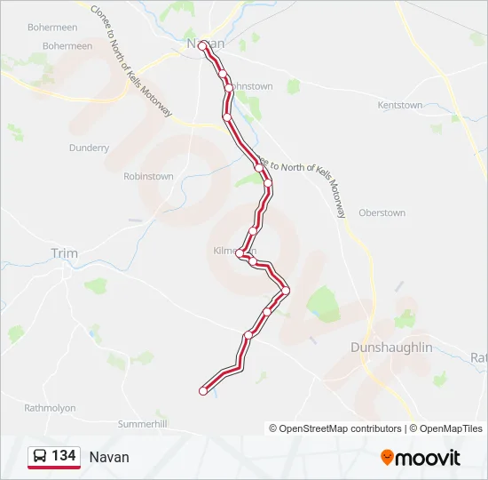 134 Bus Line Map