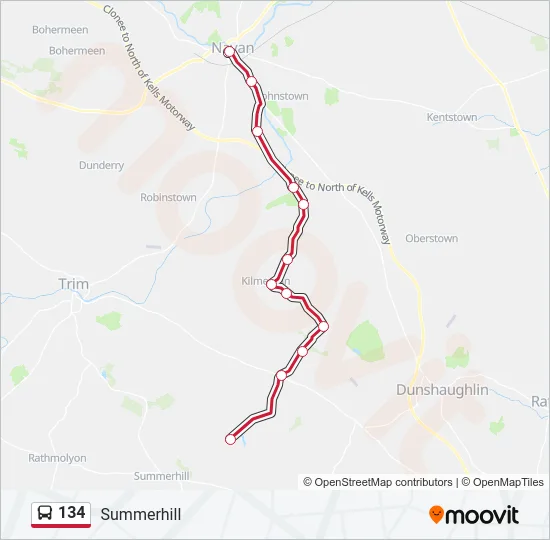 134 Bus Line Map