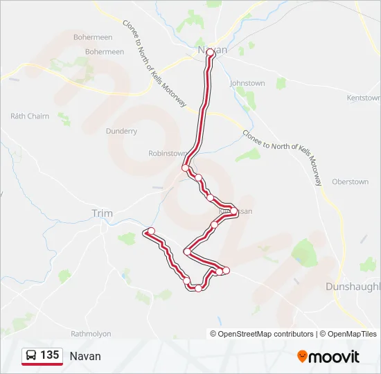 135 Bus Line Map