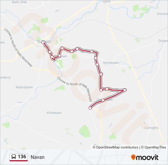 136 Bus Line Map