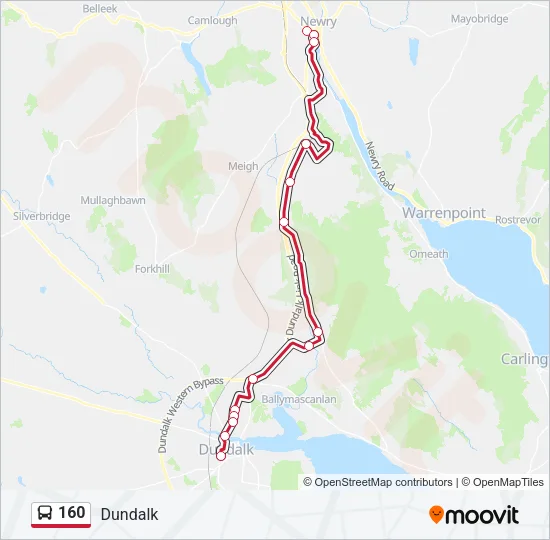 160 Bus Line Map