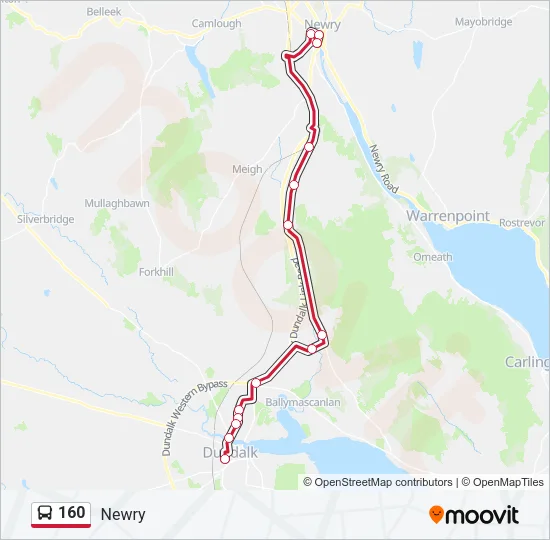 160 Bus Line Map