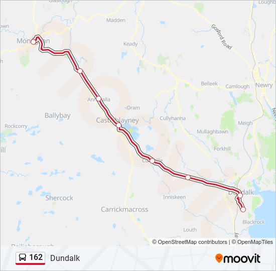 Plan de la ligne 162 de bus