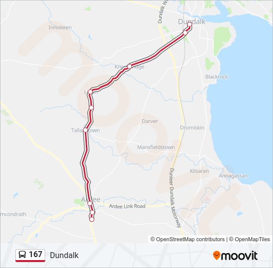 167 Bus Line Map