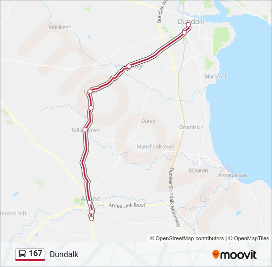 167 Bus Line Map