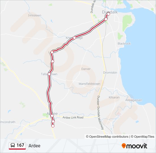 167 Bus Line Map