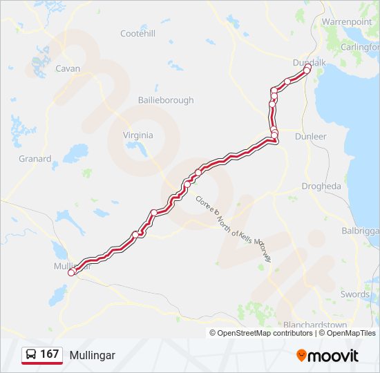 167 Bus Line Map