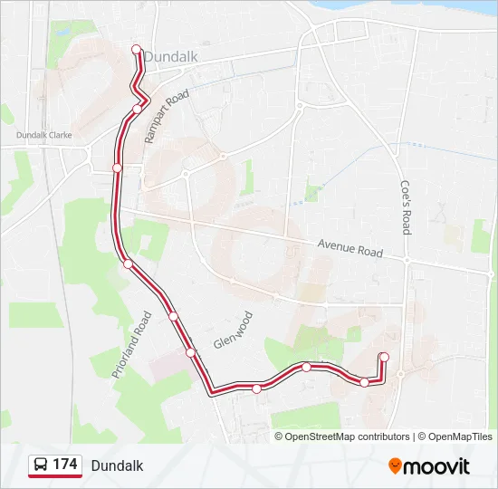 174 Bus Line Map