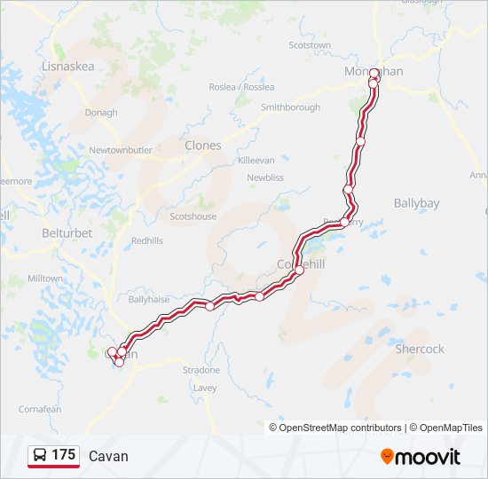 175 bus Line Map