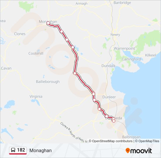 182 bus Line Map