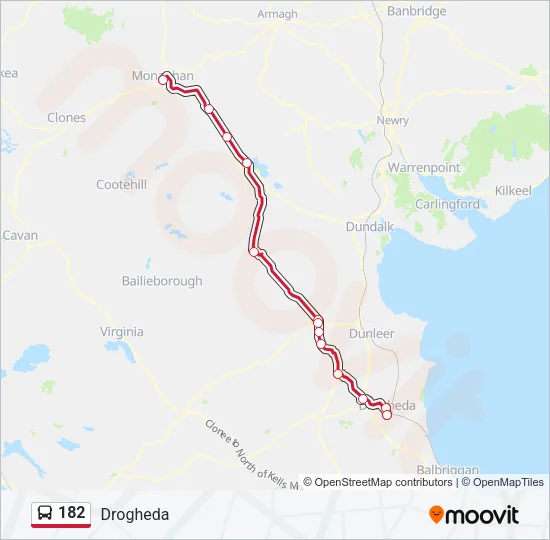 182 Bus Line Map