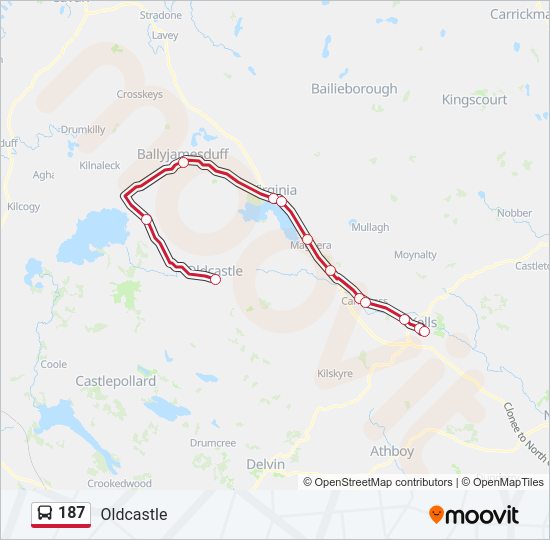 187 bus Line Map