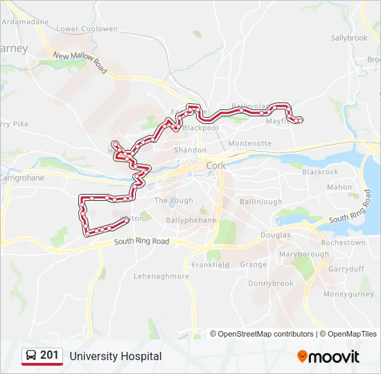 201 Bus Line Map