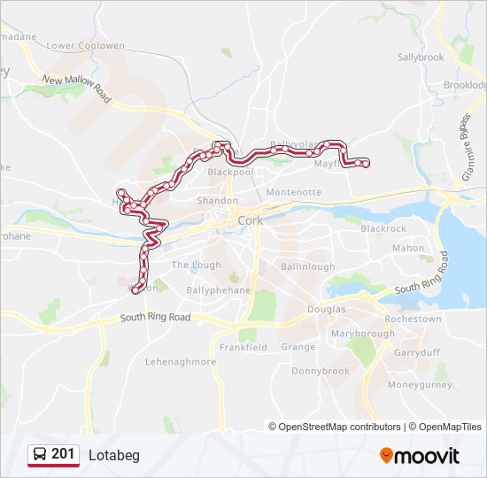 Plan de la ligne 201 de bus