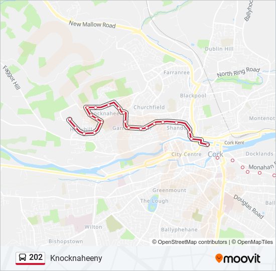 Plan de la ligne 202 de bus