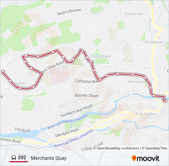 202 bus Line Map